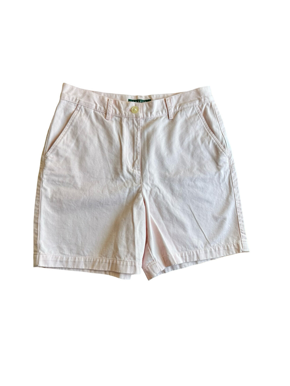 Lauren Ralph Lauren Pale Pink Cotton Chino Shorts Petite 6P Preppy Coastal Luxe